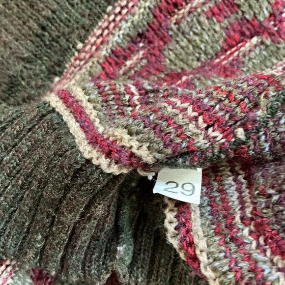 Vintage Bugle Boy Sweater Red Brown Cosby Fair Isle Grandpa Mens Large - Picture 8 of 8